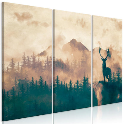 Leinwandbild - Proud Deer (3 Parts) Artgeist