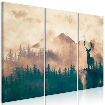 Leinwandbild - Proud Deer (3 Parts) Artgeist
