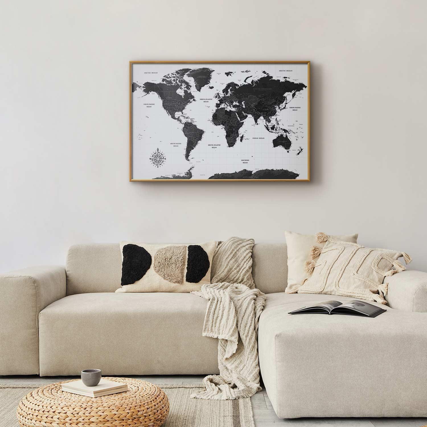 Poster - Monochromatic Map Artgeist