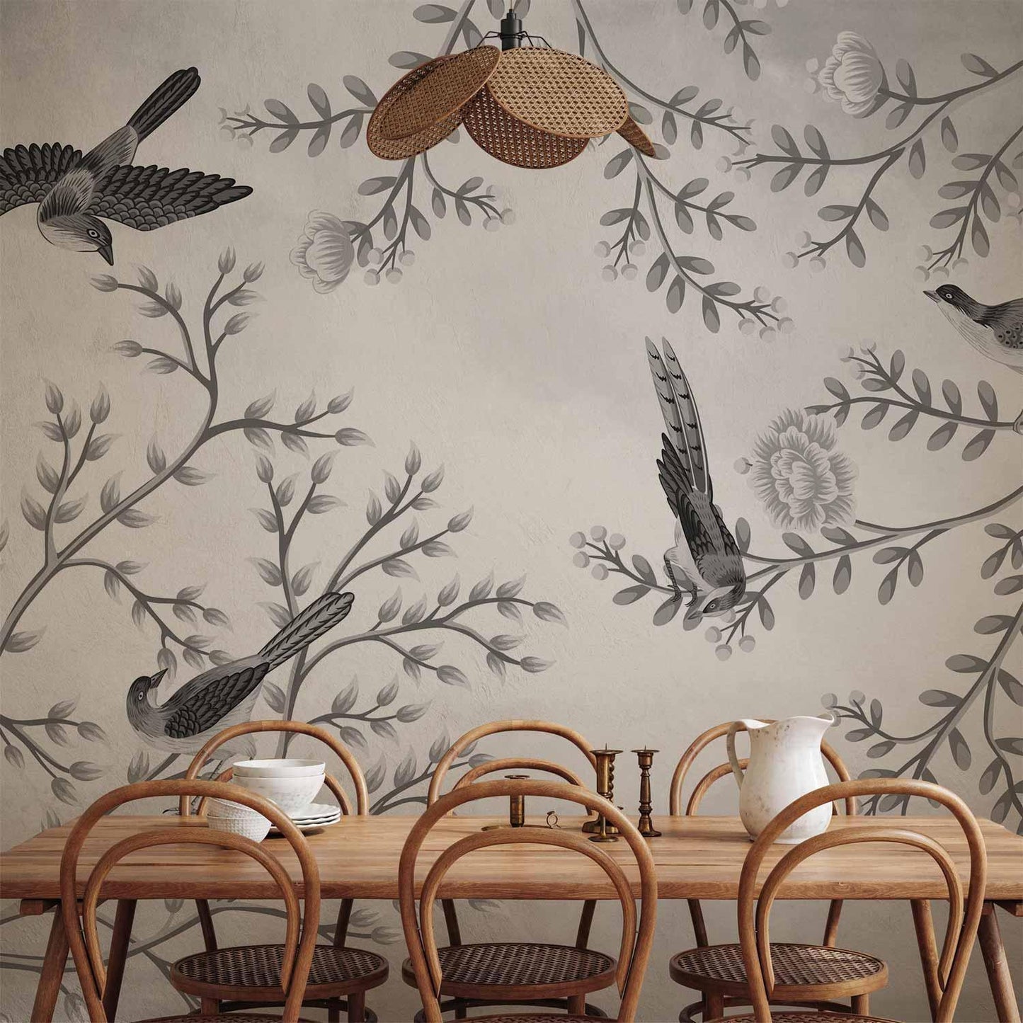 Fototapete - Birds in the Garden - Third Variant