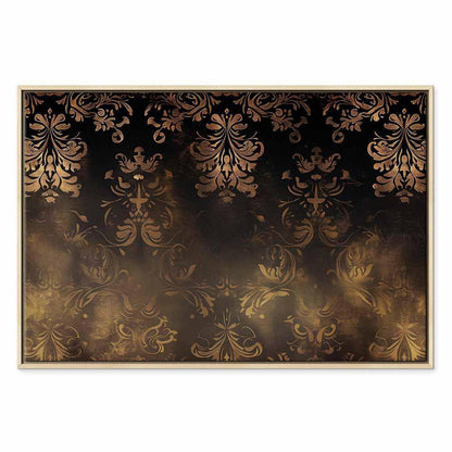 Leinwandbild - Baroque Ornaments in Patinated Gold and Browns: Retro Motif