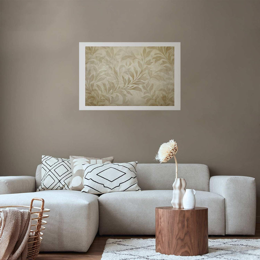 Poster - Sand-colored Leaves and Vines Artgeist