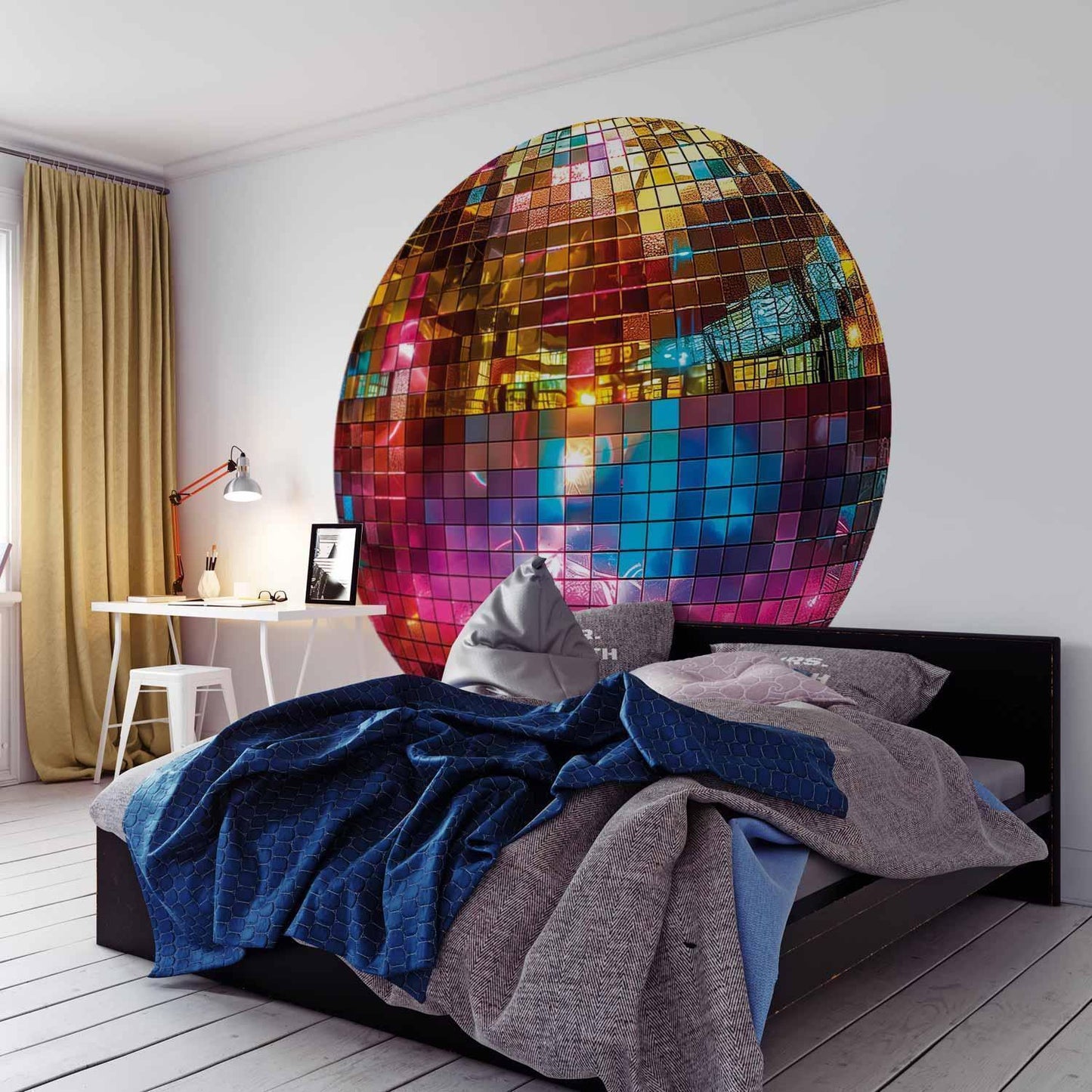 Runde Fototapete - Gold disco ball