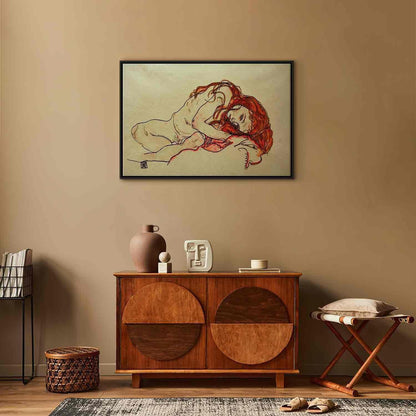 Leinwandbild - Crouched Girl With Bowed Head Artgeist
