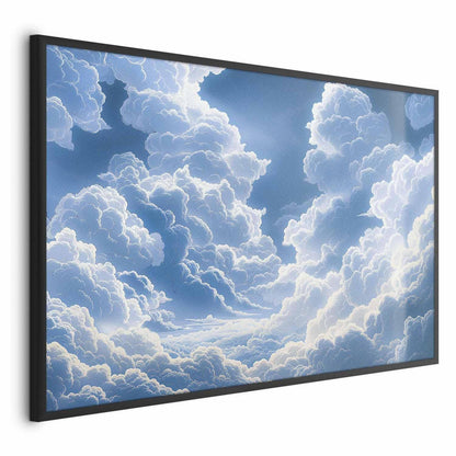 Poster - Blue Sky Breaking Through White, Fluffy Clouds