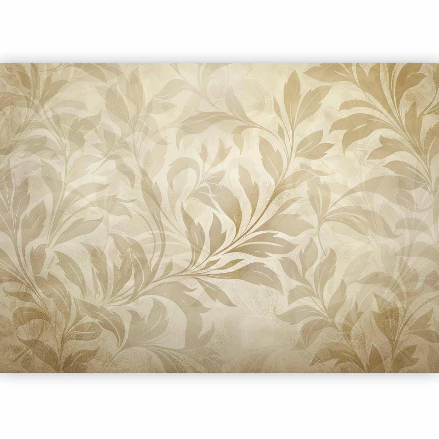 Fototapete - Botanical Motif with Leaves and Vines in Sand Colors Artgeist