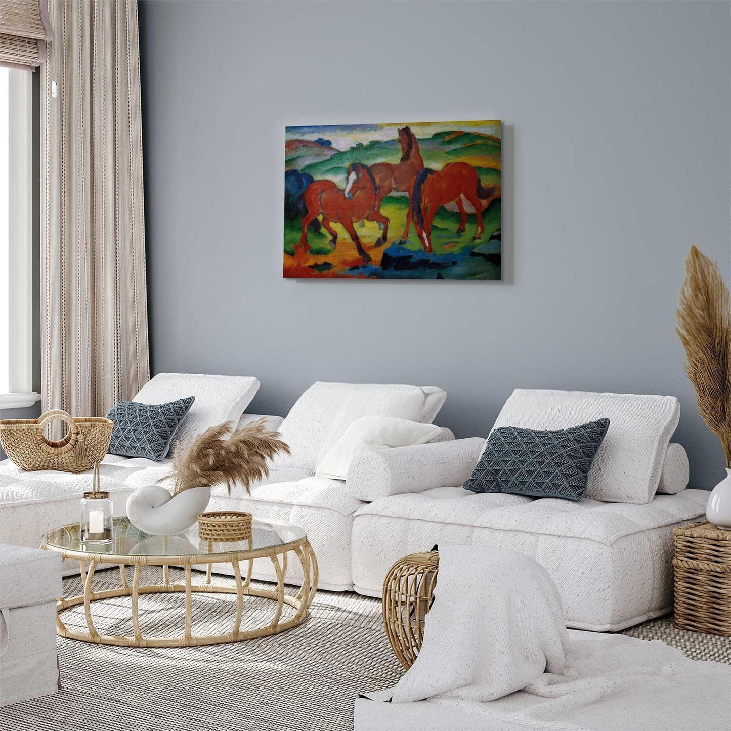 Leinwandbild - Franz Marc – The Red Horses (Grazing Horses IV)