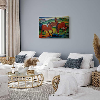 Leinwandbild - Franz Marc – The Red Horses (Grazing Horses IV)
