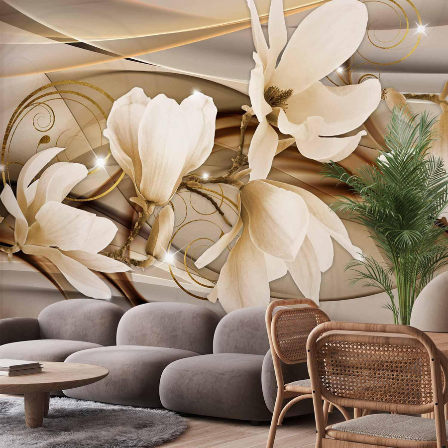 Fototapete Blumentanz – Farbenfrohes florales Design für deine Wand