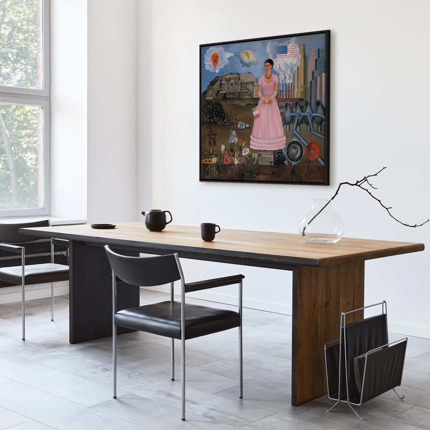 Leinwandbild - Frida Kahlo – Self-Portrait on the Borderline Between Mexico and the United States