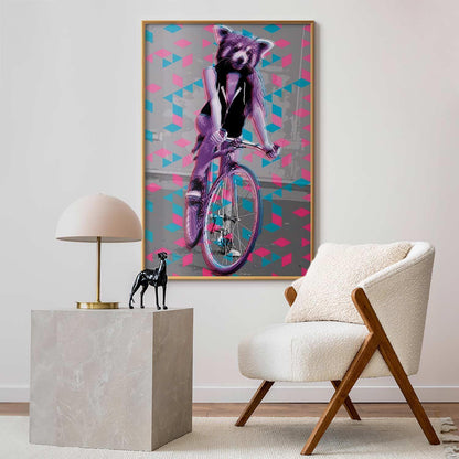 Poster - Raccoon on a Bicycle Artgeist