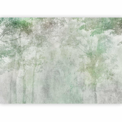 Naturinspirierte Waldlandschaft Fototapete mit Relief-Design und warmen Erdtönen für Wohnzimmer - Sawelt
