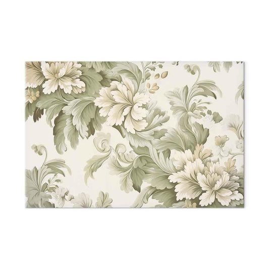Leinwandbild - Retro Vintage Flowers in Delicate Cream and Green Colors