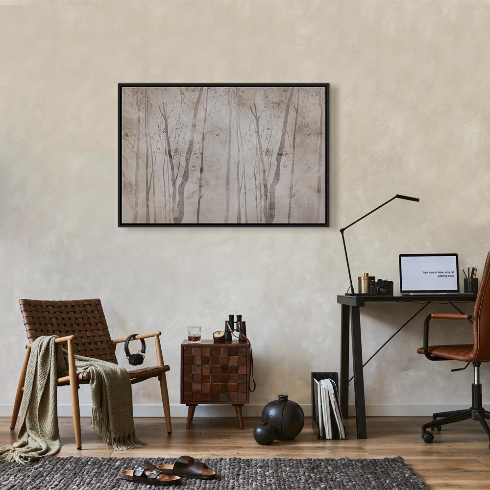 Leinwandbild - Beige Forest of Thoughts (1 Part) Wide