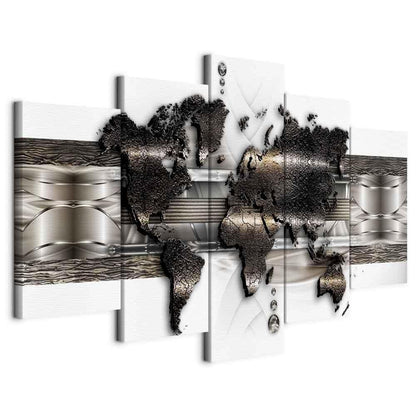Leinwandbild - Metal World Map II
