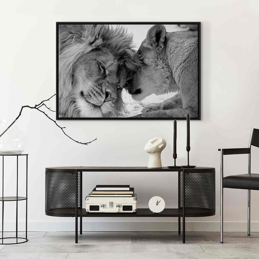 Leinwandbild - Lion's Love Artgeist