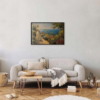 Poster - Nostalgic impression - a pensive woman contemplating