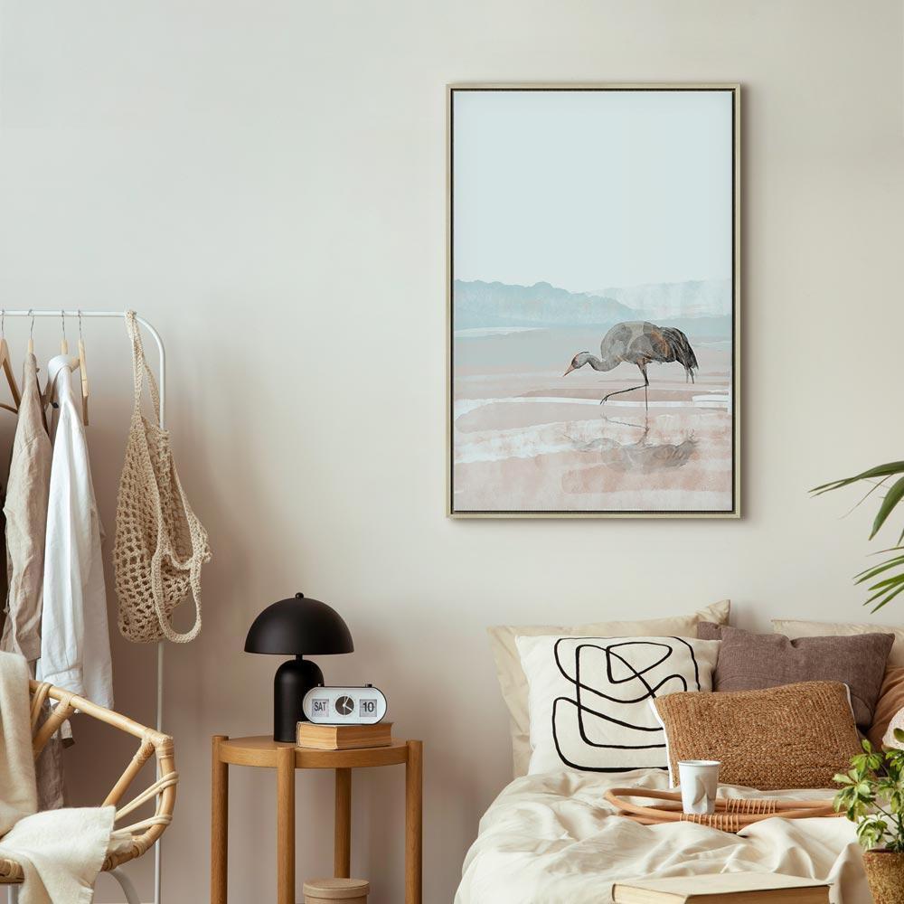 Leinwandbild - Crane in the Morning (1 Part) Vertical