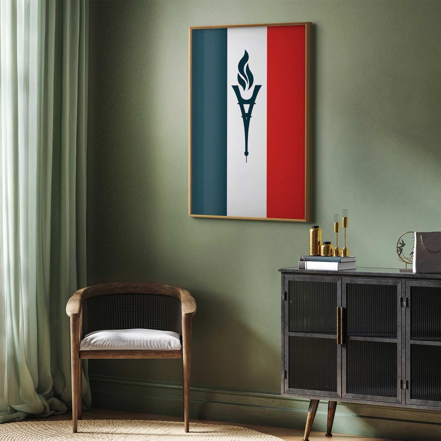 Poster - French Flag with a Torch Artgeist