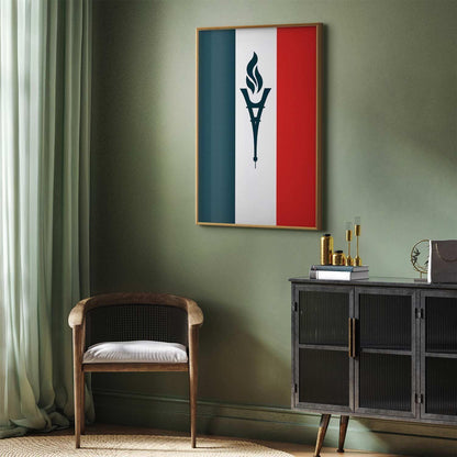 Poster - French Flag with a Torch Artgeist