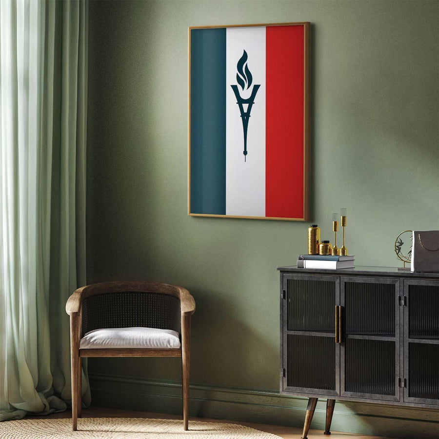 Poster - French Flag with a Torch Artgeist