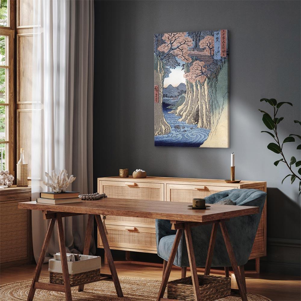 Leinwandbild - Utagawa Hiroshige – The monkey bridge in the Kai province