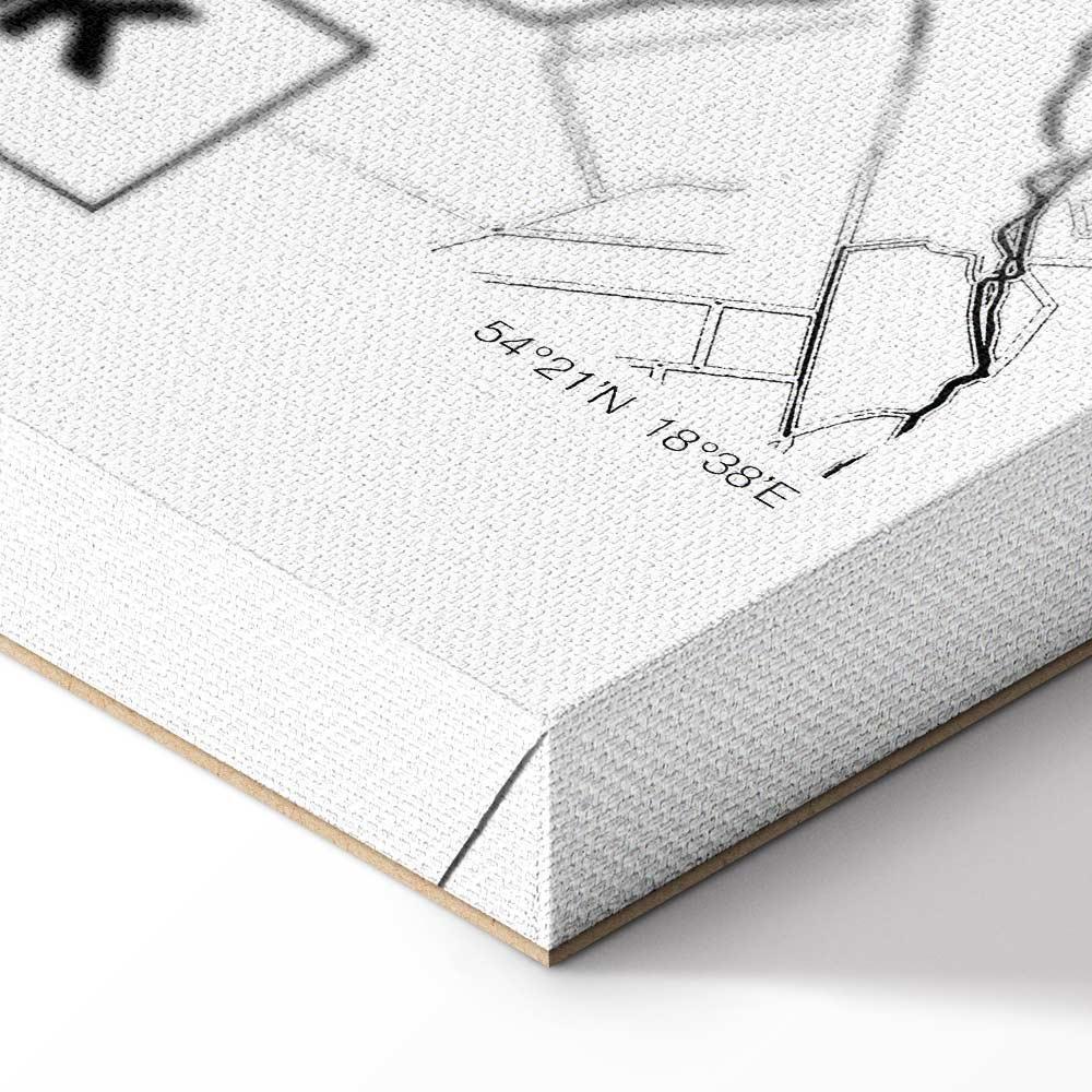 Leinwandbild - City Plan: Gdansk (1 Part) Vertical