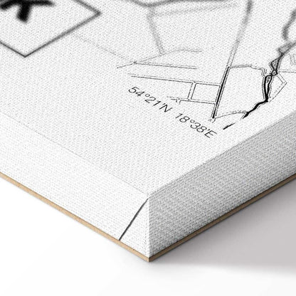 Leinwandbild - City Plan: Gdansk (1 Part) Vertical