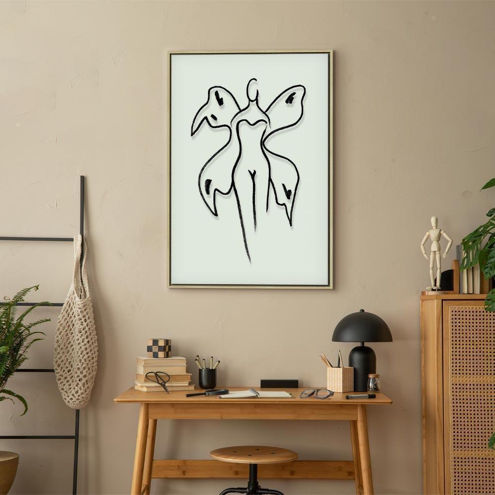 Leinwandbild - Butterfly Woman (1 Part) Vertical