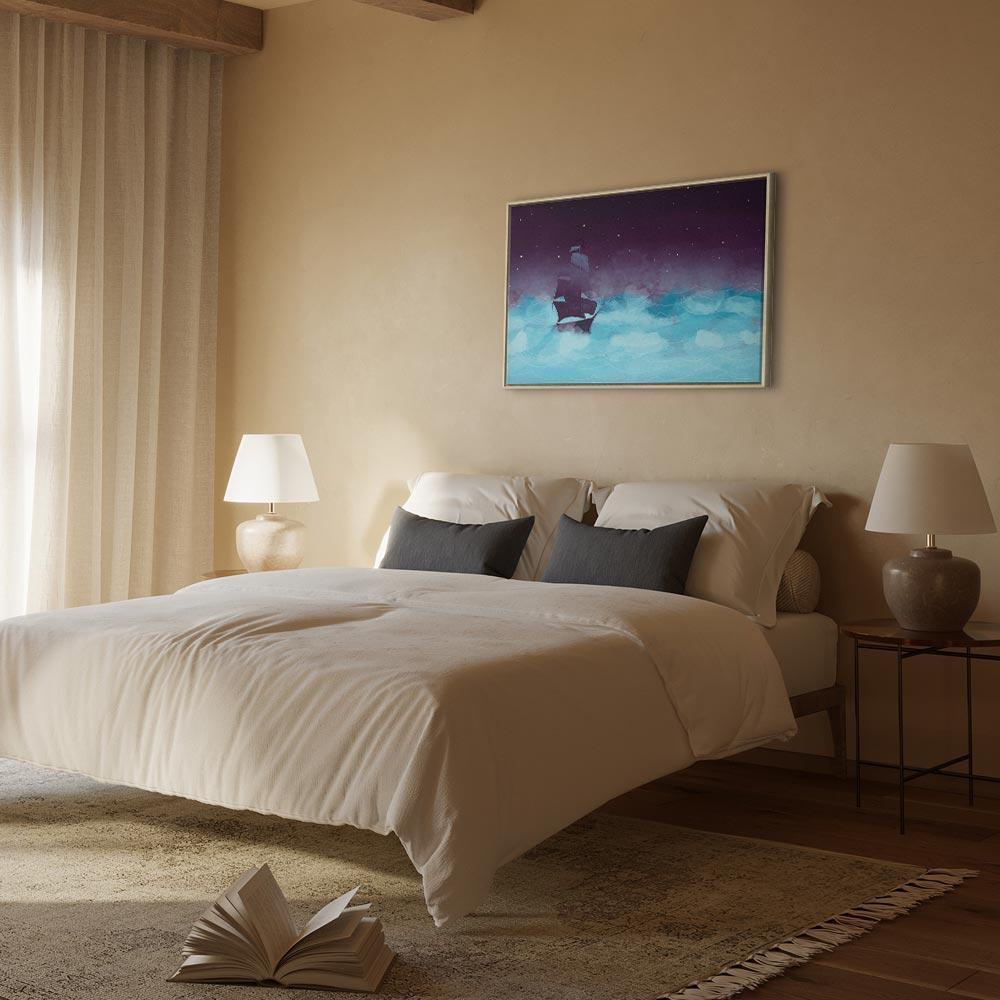 Leinwandbild - Night Waves (1 Part) Wide - Third Variant