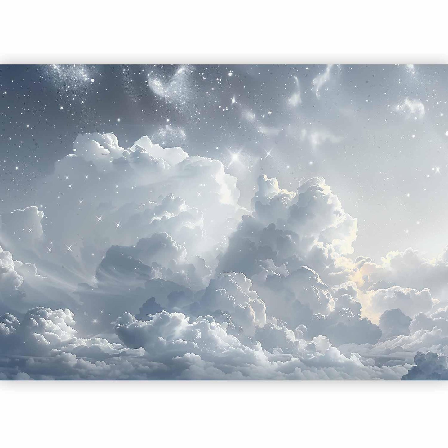 Fototapete - Astral Calm: Stars Scattered Over Delicate Clouds