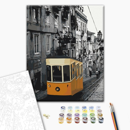 Malen nach Zahlen - Tram in Lisbon