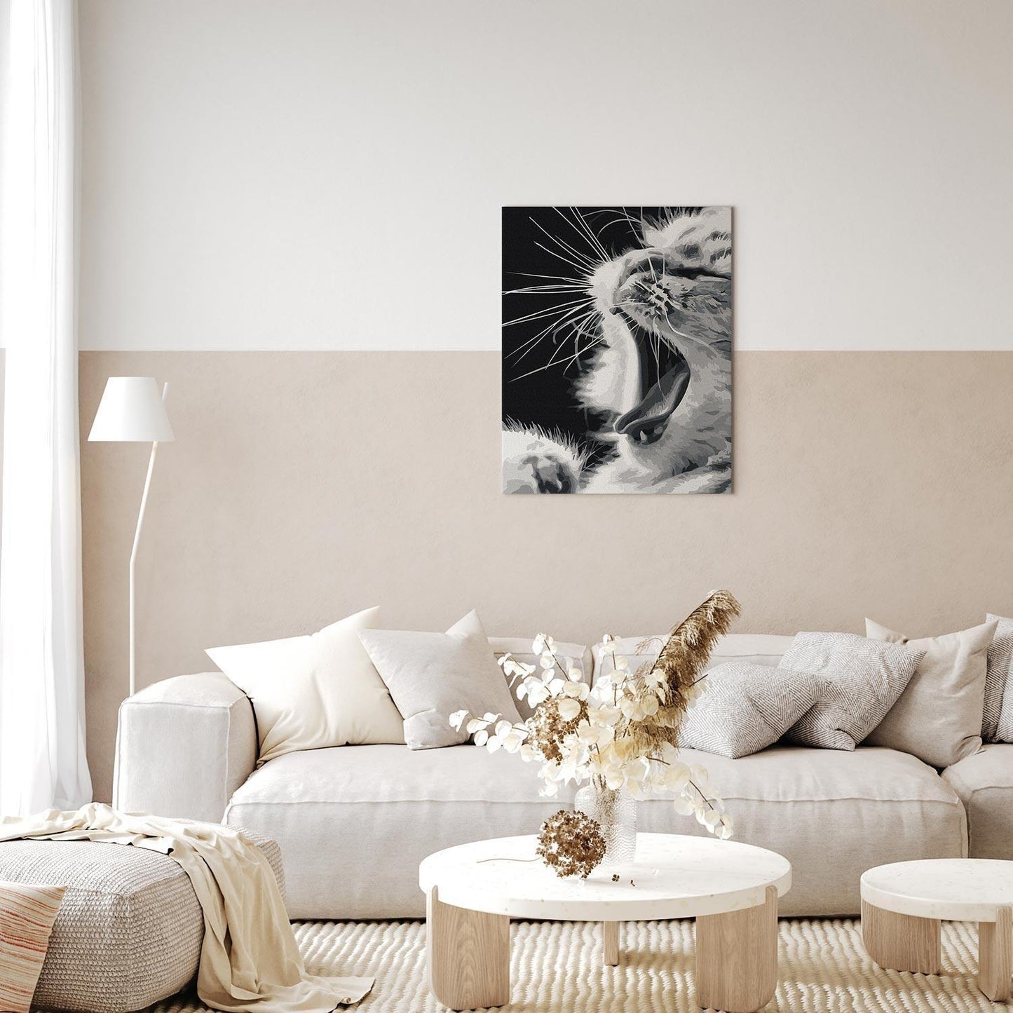 Malen nach Zahlen - Yawning Kitten