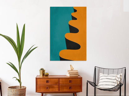 Leinwandbild - Orange Wave (1 Part) Vertical
