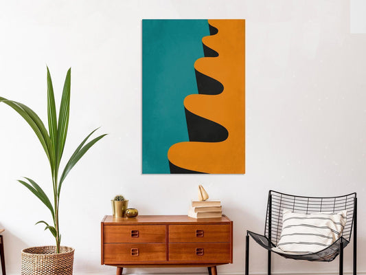 Leinwandbild - Orange Wave (1 Part) Vertical