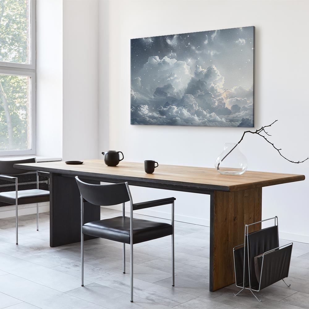 Leinwandbild - Astral Calm: Stars Scattered Over Delicate Clouds