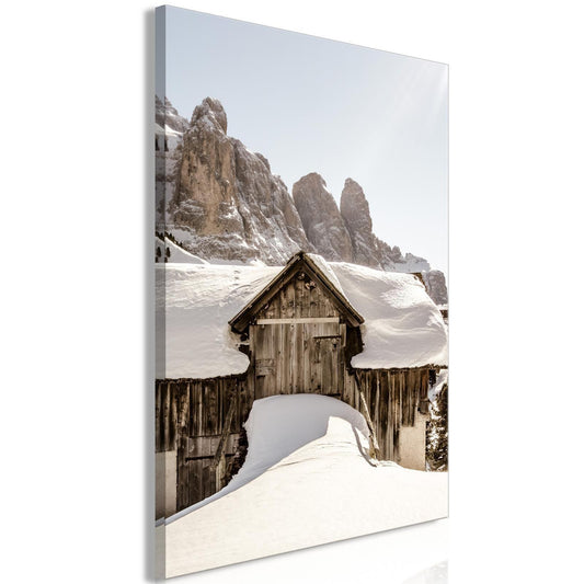 Leinwandbild - Winter in the Dolomites (1 Part) Vertical Artgeist