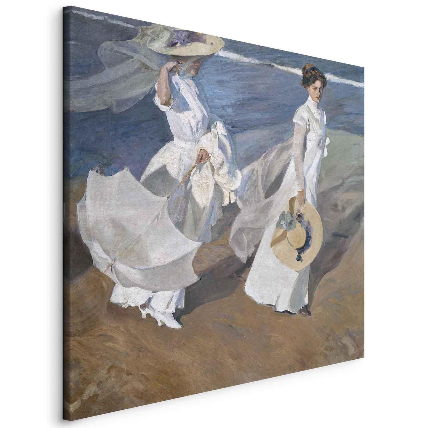 Leinwandbild - Joaquín Sorolla y Bastida – Strolling along the Seashore