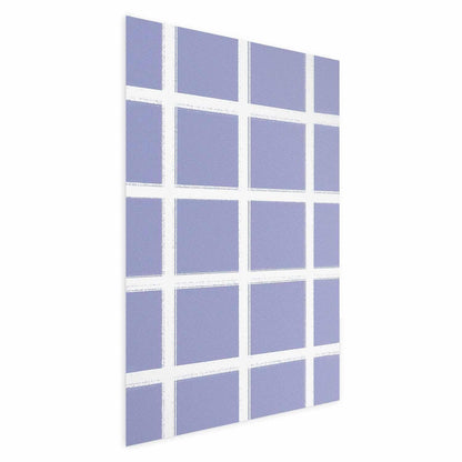 Poster - White Lines - a grid with large gaps on a blue background