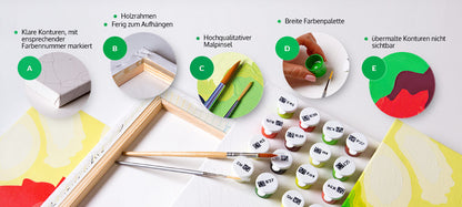 Wandbild zum Ausmalen Blumenschleife – Kreatives Geschenk zum Geburtstag