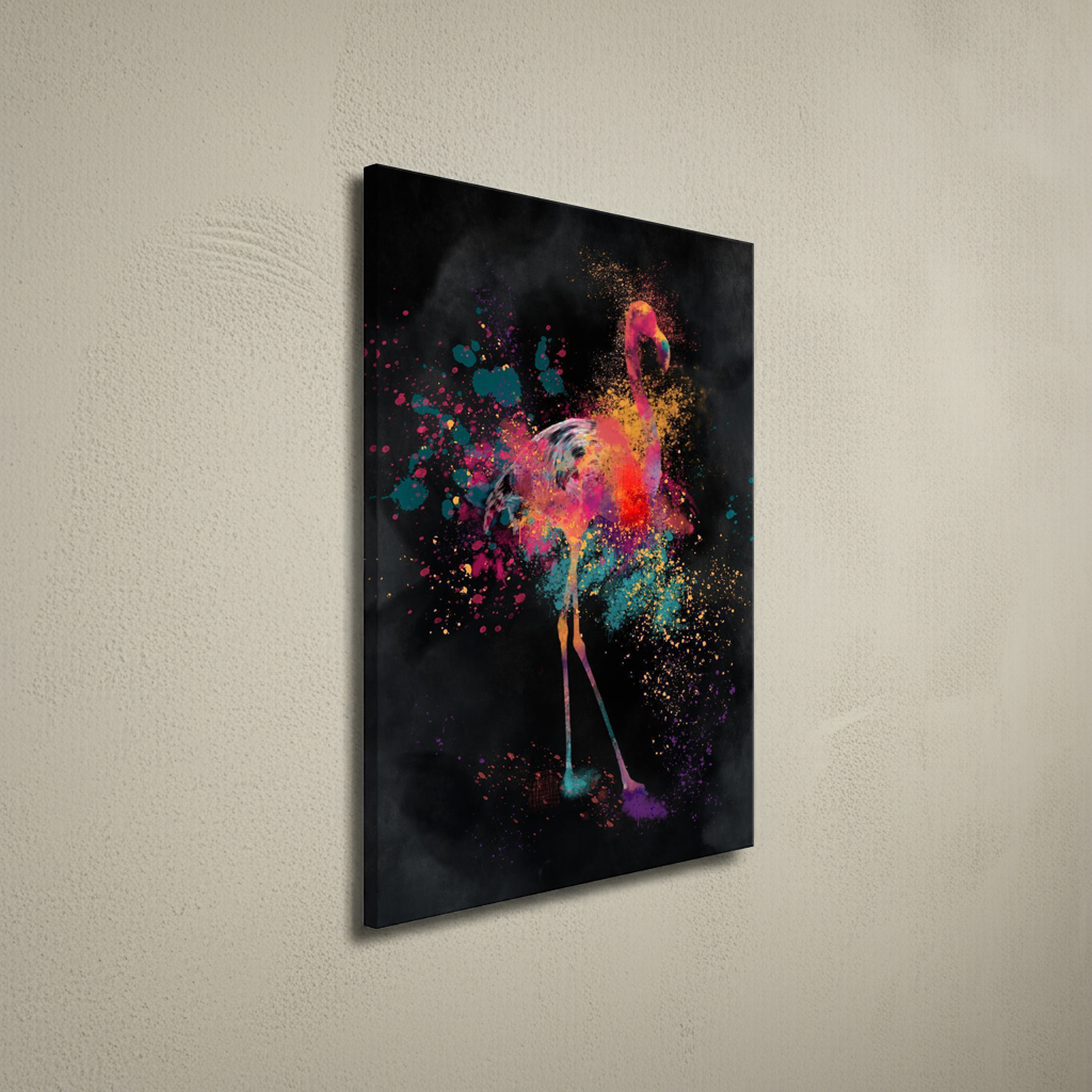 Dekoratives Wandbild mit tropischem Flamingo-Motiv

