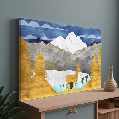 Leinwandbild „Golden Land“ – Goldene Landschaft im Panoramaformat